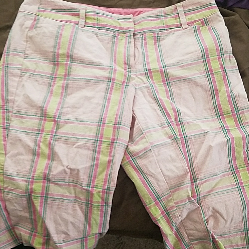 Pink plaid shorts